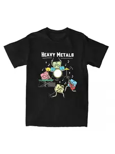 Heavy Metals Rock Chemistry T-Shirt Men Women O-Neck Oversized Streetwear Vintage Harajuku Unisex Tees