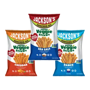 Variety Pack Super Veggie Straws in Avocado Oil 5oz (Pack of 8) - Gluten Free, No Seed Oils, Vegan, Top 9 Allergen Free Snack