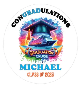 Graduation Cruise Ship Door Decoration Magnet Personalized, for Stateroom Door, 1 Magnet Colorful