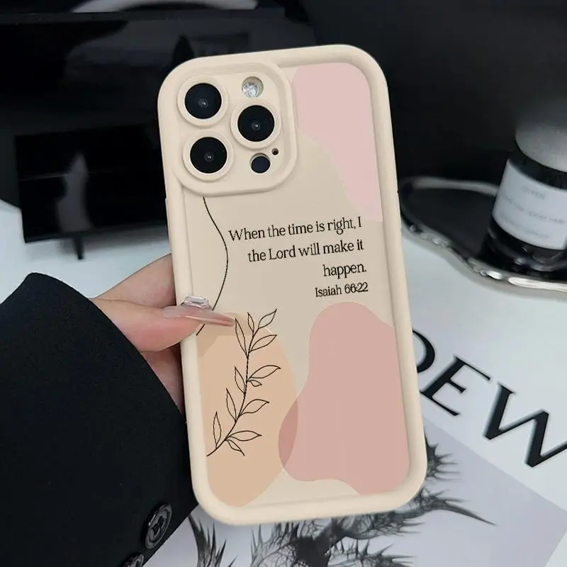 Isaiah Bible Verses Silicone Cellphone Case, Shockproof Slim Protector with Full Camera Protection, Durable Accessory Compatible with iPhone 11-17 Pro, ProMax, Plus, Air, Accessories
