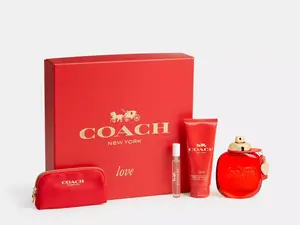 COACH Love 4-Piece Set ( 3.3oz EDP Spray + 3.3oz B/L + .33oz Travel Spray + Pouch ) for WOMEN