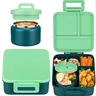 Lunch Box with 8oz Stainless Steel Food Jar, Personal Lunch Box, Meal Container, Large Capacity Bento Lunch Box with 5 Compartments, Portable Leakproof Lunchbox Vegetable Container for School, Travel, Picnic, Bento Box Containers for Food