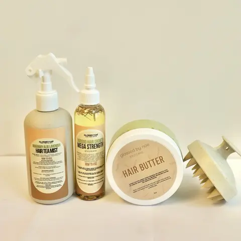 LCO Method Hair Growth System Bundle - Liquid, Cream, Oil, Scalp Massager for Dry Strands, Breakage