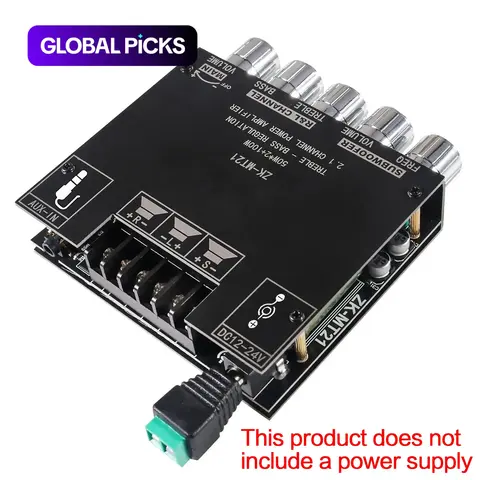 BT Amplifier Board, 50W+50W+100W 2.1-Channel Subwoofer Amp Board with Treble, Bass and Sub Controls, DC 9-24V, BT and AUX Inputs, DIY Wireless Speaker AMP Board, Audio Amplifier Module #GLOBAL PICKS