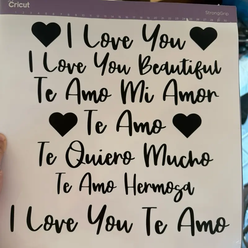Custom Vinyl Sheets for Ribbon Messages -7-10 phrases in each sheet