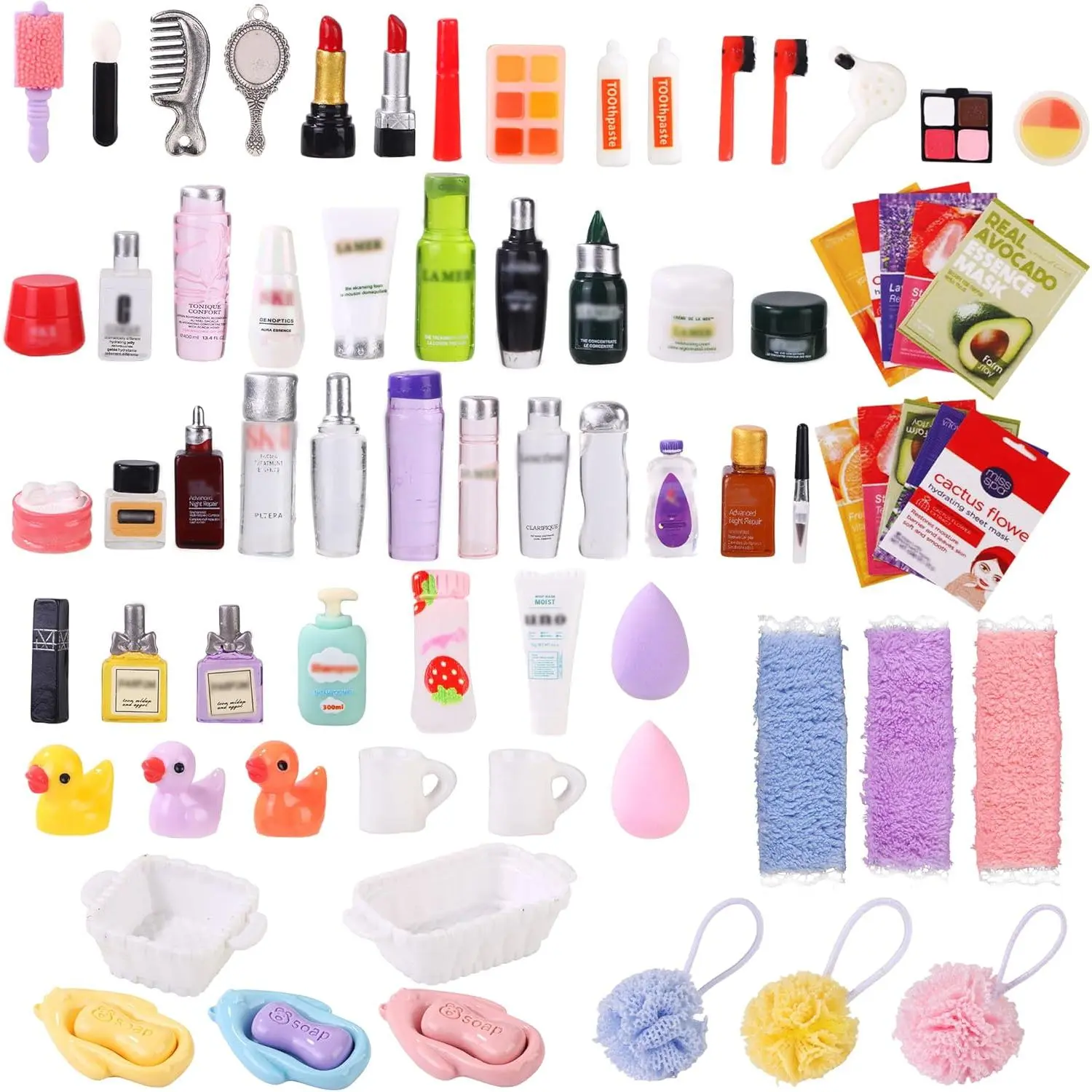 75Pcs Dollhouse Miniature Makeup Bathroom Accessories Set - Doll House Accessory for Micro Scene Decor, All-Season DIY Scrapbooking & Stamping Toy