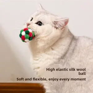 6-Pack Cat Toy Balls 3 bell balls and 3 soft plush balls, small size 1.8inch and large size 2.1inch Interactive Kitten Toys Cat Toys Self-Entertainment Gadget Teasing Cat Stick Pet Teasing Cat Ball Chew-Resistant Small Kitten Kitten Ball Supplies