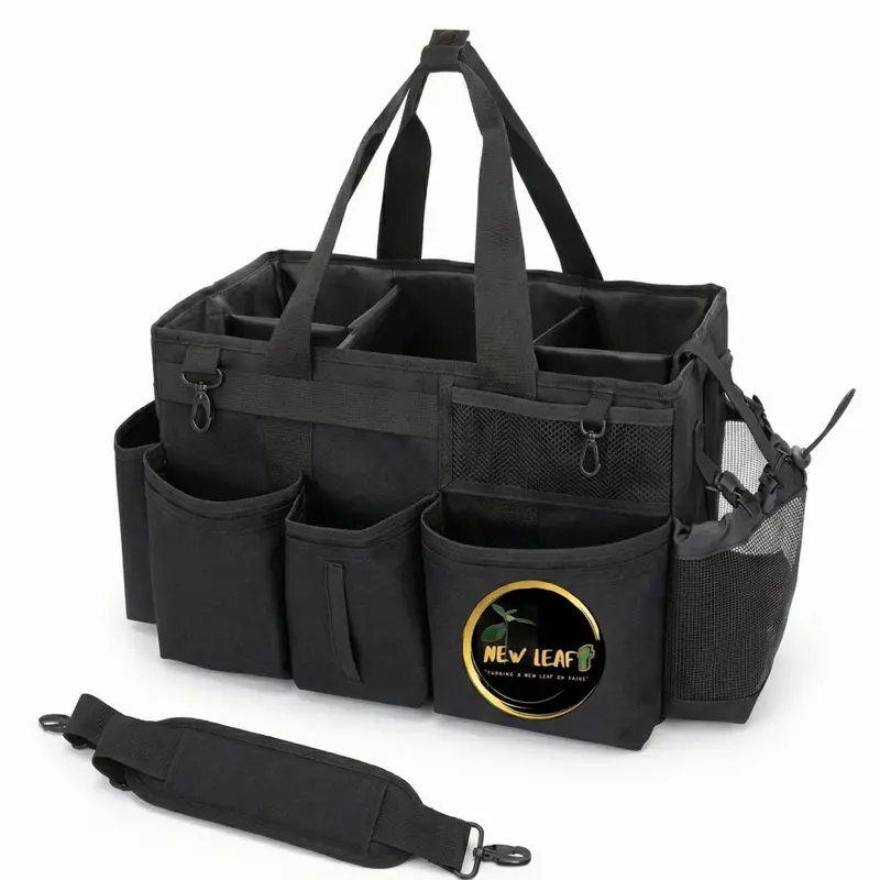Heavy-Duty Car Trunk Organizer + FREE Towel & Spray Bottle, 4 Foldable Dividers, Lightweight & Durable Organizer for Bathroom, Under Sink & Car, Green - Strap