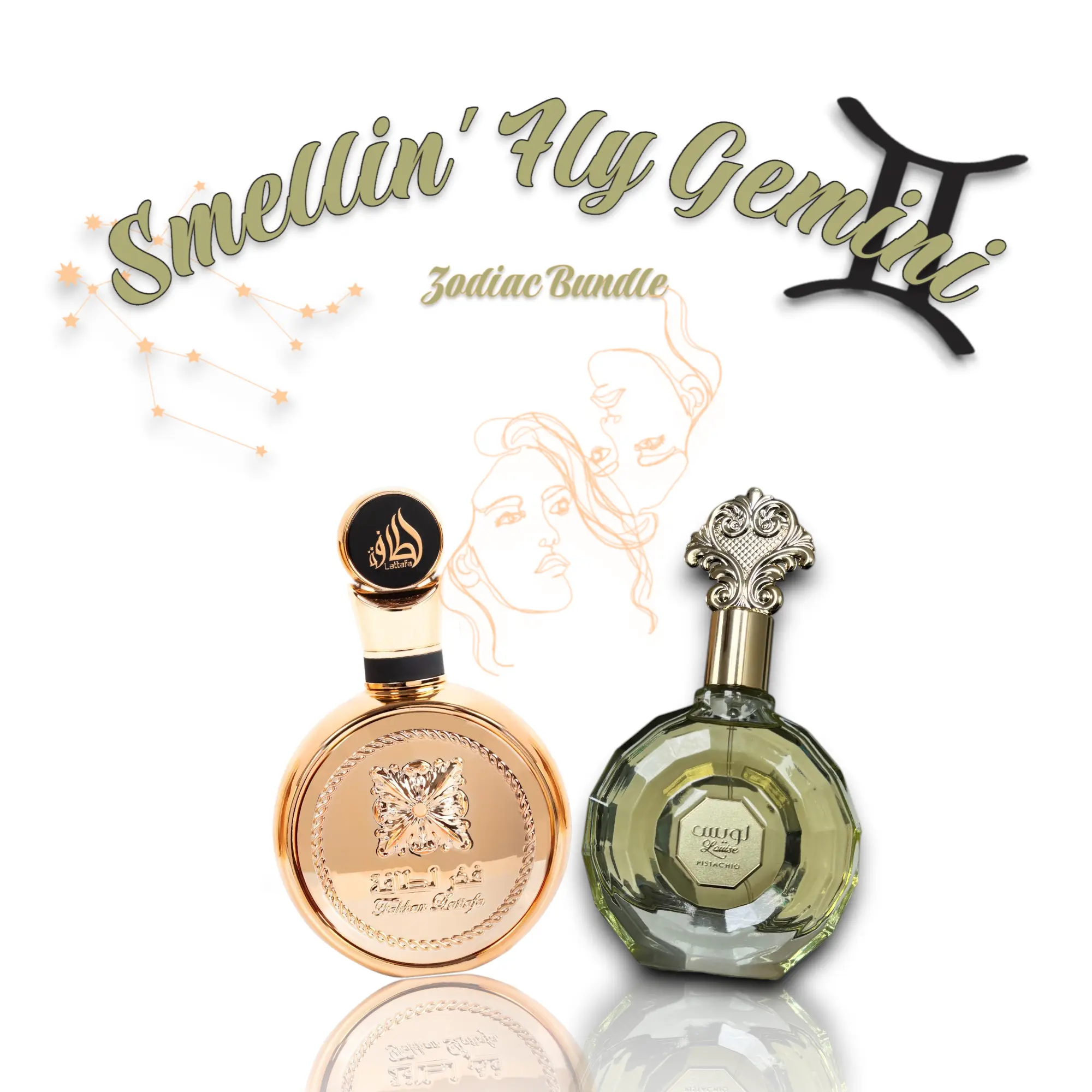 Smellin’ Fly GEMINI Zodiac Fragrance Gift Set - Multi-Pack EDP Bundle with Louise Praline, Fakhar Rose Gold 100 ML-3.4 oz Unisex Fragrances, Floral Scents, Cashmere Vanilla & Sweet Musk Notes