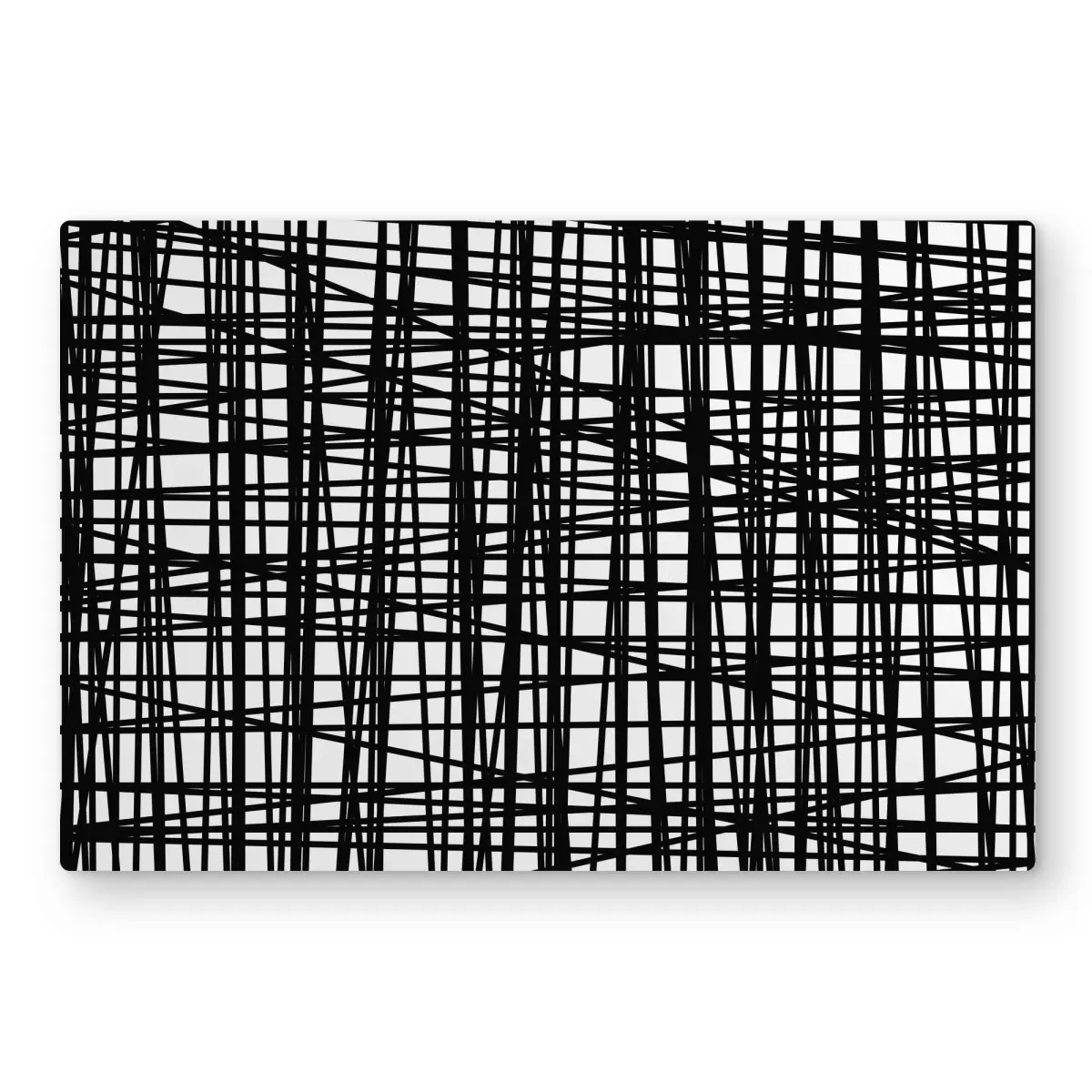Begin Home Decor C1MP20307YB8ZC 20 x 30 in. Abstract Small Stripes Metal Print Wall Art - Black & White Bedroom