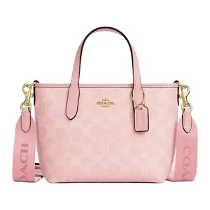Coach City 15 Monogram Mini Tote Bag with Gold-Tone Hardware in Pink for Women