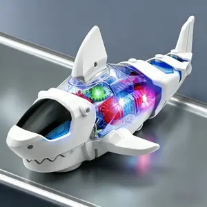 Automatic Obstacle Avoidance Electric Shark Toy for Toddlers, Fun Educational Toy with Lights Sounds & Wiggling Body, Transparent Visible Gears, Easy Assembly, Perfect Birthday Gift for KidsBoosts Imagination & Motor Skills Sensor