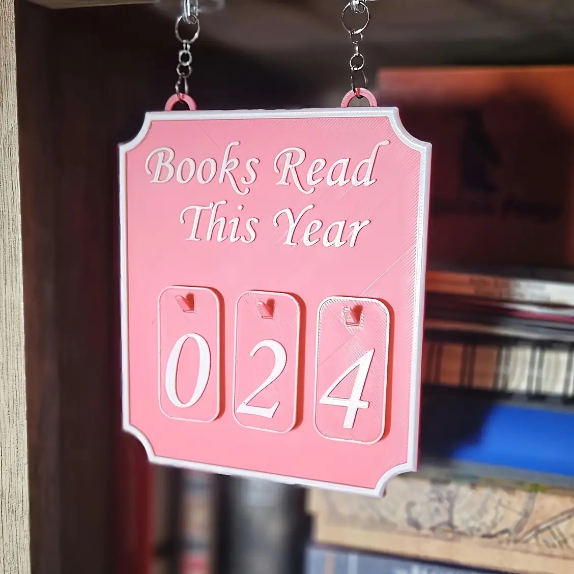 Vintage Reading 2D Record Hanging Bookshelf Decor, Rectangle Home Decor, Yearly Reading Tracker Up to 999 Books, Counter Book Display, Must-Have for Book Lovers, Decoration, Home Accessory, Home Decor Items