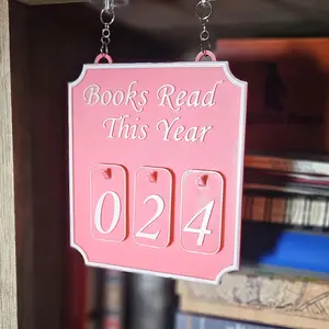 Vintage Reading 2D Record Hanging Bookshelf Decor, Yearly Reading Tracker Up to 999 Books, Counter Book Display, Must-Have for Book Lovers, Decoration