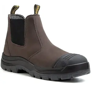 HANDPOINT COF822 Men's Composite Toe Waterproof Work Boots, Slip Resistant Kevlar Sole Safety Boots, Static Dissipative Leather Working Shoes, Dark Brown