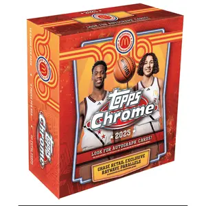 2025 Topps Chrome McDonald's All American Basketball Mega Box (5 Packs Per Box, 10 Cards Per Pack)