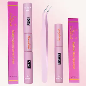 Cluster Eyelash Tool Set,Include Bond Seal Remover Applicator,3 pcs Together,Easy to Use for DIY Individual Cluster Lash Extension At Home, Eyelash Extension Glue, Eyelash Glue Tweezers