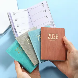 Pocket Planner 2026 Schedule Book, Portable Waterproof Leather Cover, Mini Size, Daily Weekly Monthly View, Organizer Agenda Notebook
