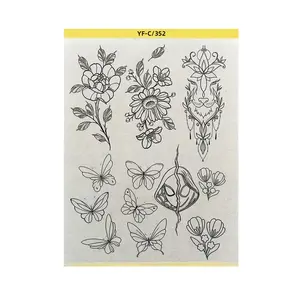 Pre-Drawn Tattoo Transfer Paper Roll, Pre-Drawn Patterned Tattoo Stencil Sheet, Easy Application Temporary Tattoos, Ideal for DIY Body Art Designs