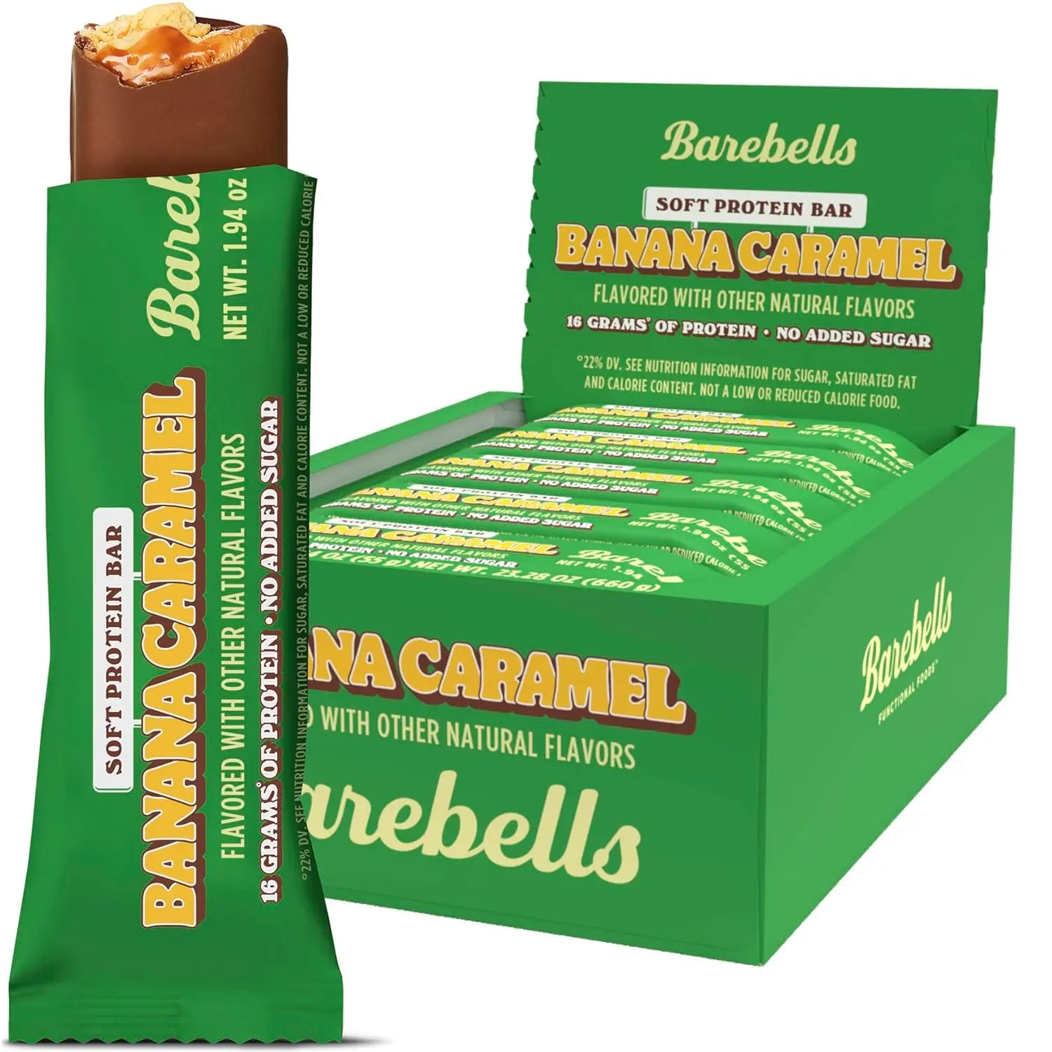 Barebells Soft Protein Bar - Banana Caramel - 16g Protein (12 Bars)