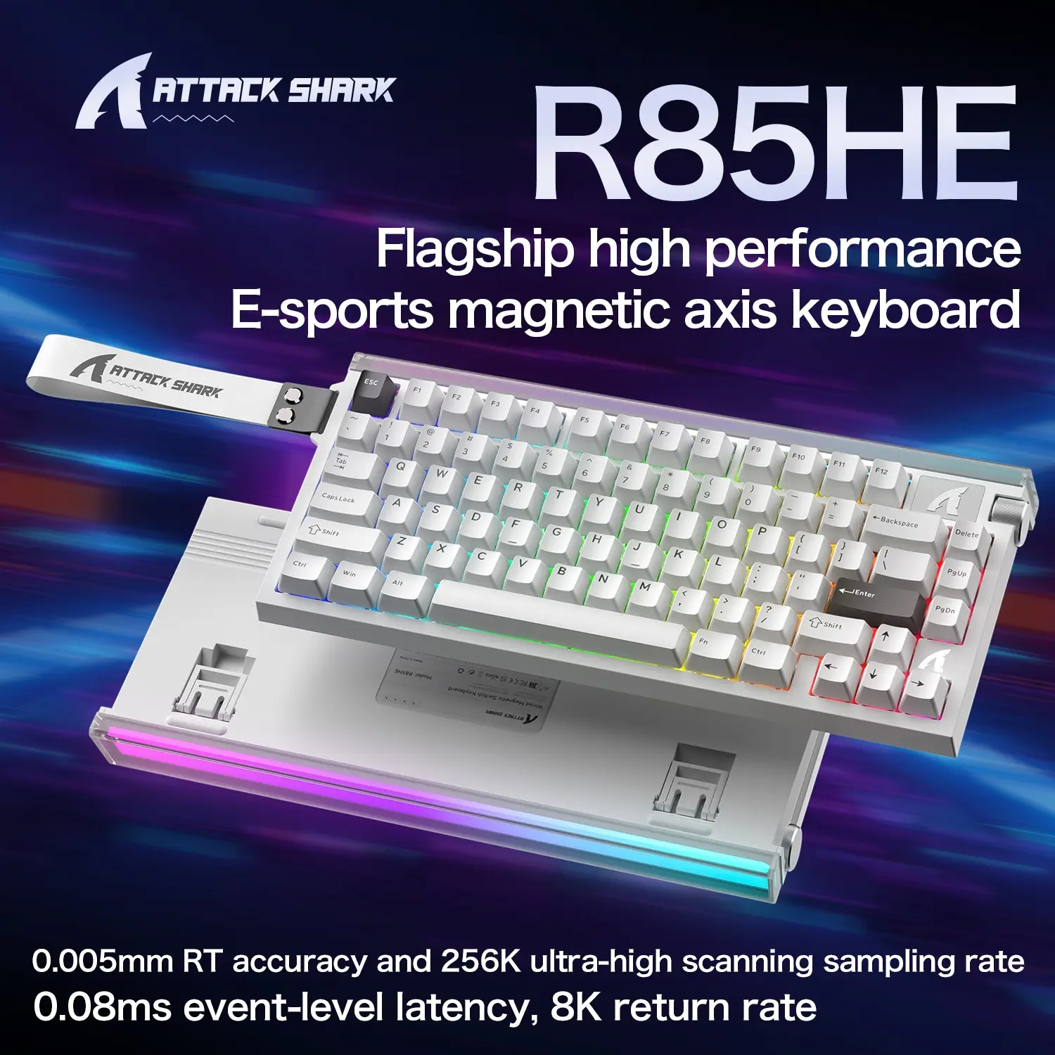 Attack Shark R85HE Mini Keyboard RGB Lighting, Customized Magnetic