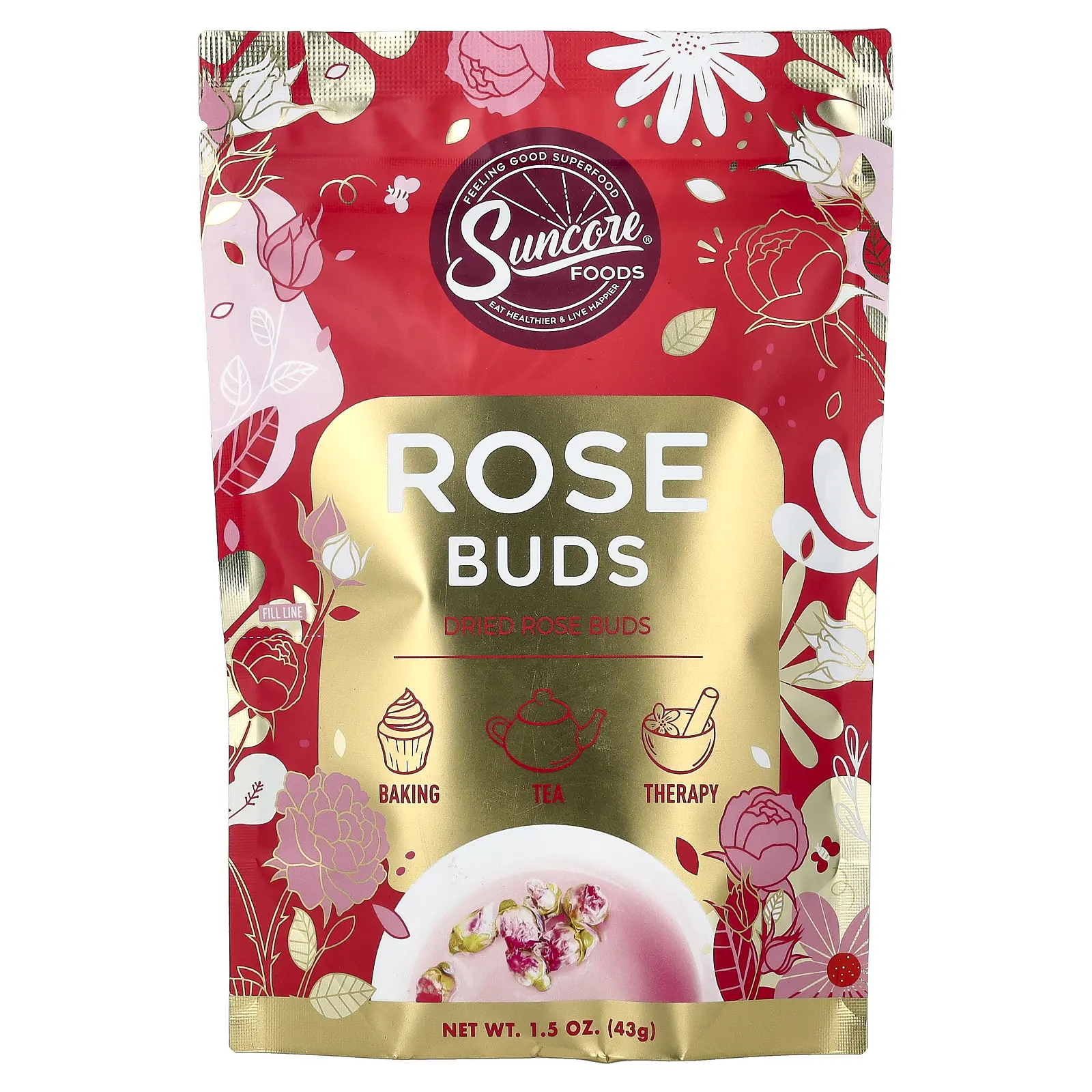 Suncore Foods Dried Rose Buds, 1.5 oz (43 g)