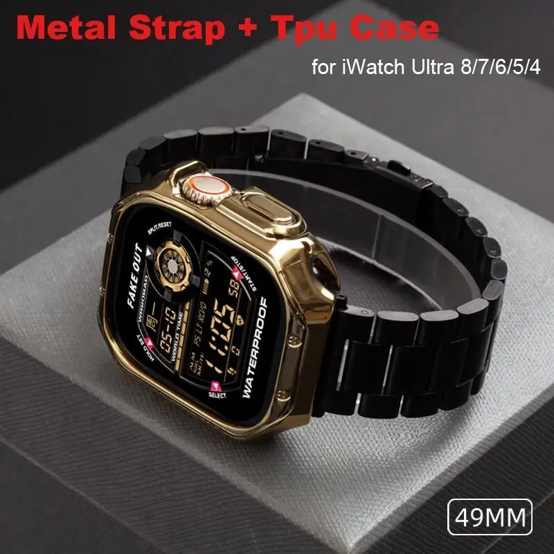 Stainless Steel Band+TPU Case For Apple Watch Ultra 10 9 8 7 6 5 4 SE 44/49/45mm
