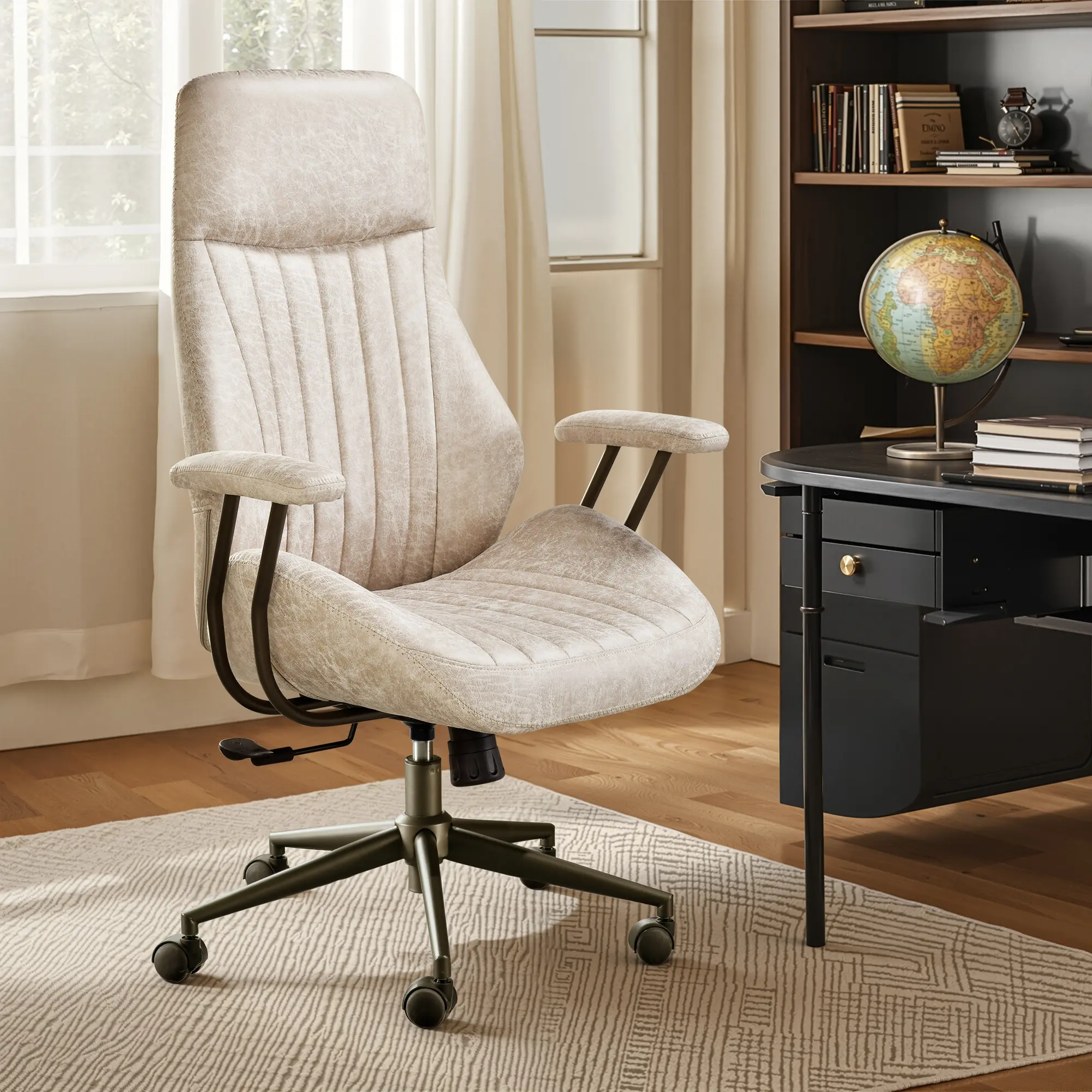 Suede Beige, High Back 