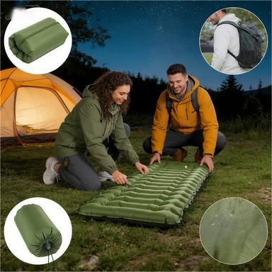 [Fast Shipping] Pakicetus Inflatable Camping Sleeping Pad with Built-in Pillow & Foot Pump - Portable Lightweight Sleeping Mat for Backpacking, Hiking, Travel, Outdoor Camping