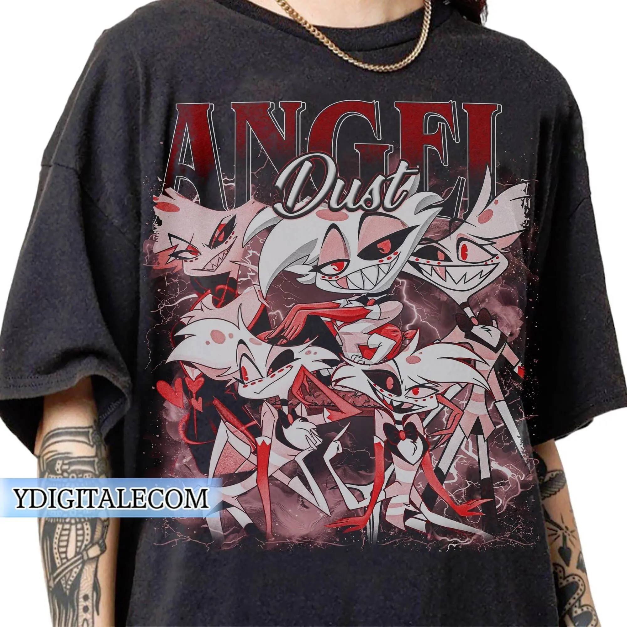 Vintage 90s Graphic Style Angel Dust Hazbin Hotel T-shirt