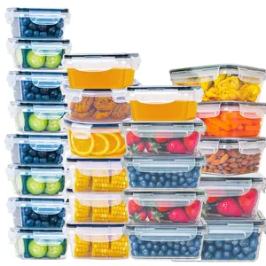 24-Piece Essential Food Storage Box Kit-High-Quality Plastic Containers & Lids for Pantry Travel Picnic -Airtight Meal Prep with Labels & Markings - BPA-Free Versatile Sizes for Kitchen Organ