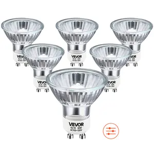 VEVOR Halogen Light Bulbs, MR16 GU10 Candle Warmer Lamp Bulb Dimmable, 100-130V 50W Glass Cover Halogen Bulbs, 2800K Warm Light Bulb, for Wall Lamp, Hood Range, Landscape & Track Lighting, Pack of 6VEVOR Super Brand Day