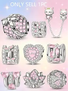 Princess Charm Collection, Kitten, Bow & Love Heart Beads for Bracelets, Heart Design Charm, Adorable Jewelry Accessories, Perfect Gift Idea