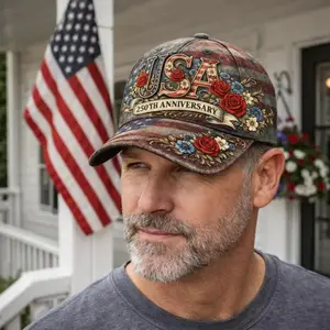 All Over Print 250th Anniversary USA Hat 1776-2026, Patriotic 3D Printed Cap, USA Flag Floral Baseball Hat, 4th of July Gift for Women
