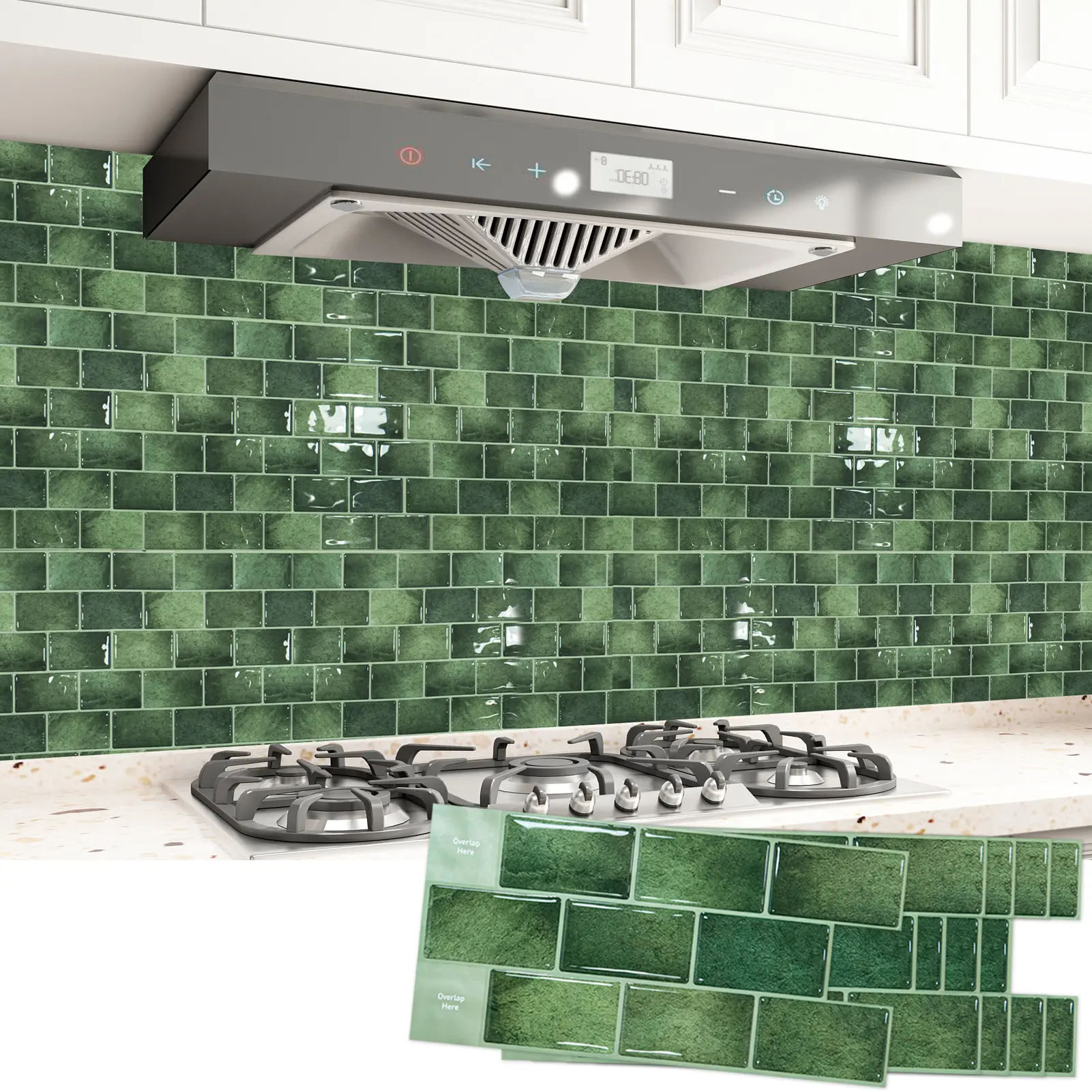 Art3d 20-Pack 12"x6" Peel and Stick Vinyl Subway Timeless Tile, Lightweight, Waterproof, Budget-Friendly, Rental-Friendly Nature Sage Green Home Decor for Kitchen, Bathroom, Modern Backsplash Wallpaper