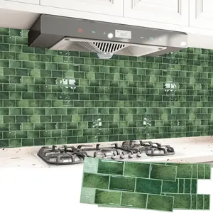 Art3d 20-Pack 12"x6" Peel & Stick Vinyl Subway Timeless Tile, Waterproof, Budget-Friendly & Rental-Friendly Nature Sage Green Backsplash Wallpaper for Kitchen, Bathroom