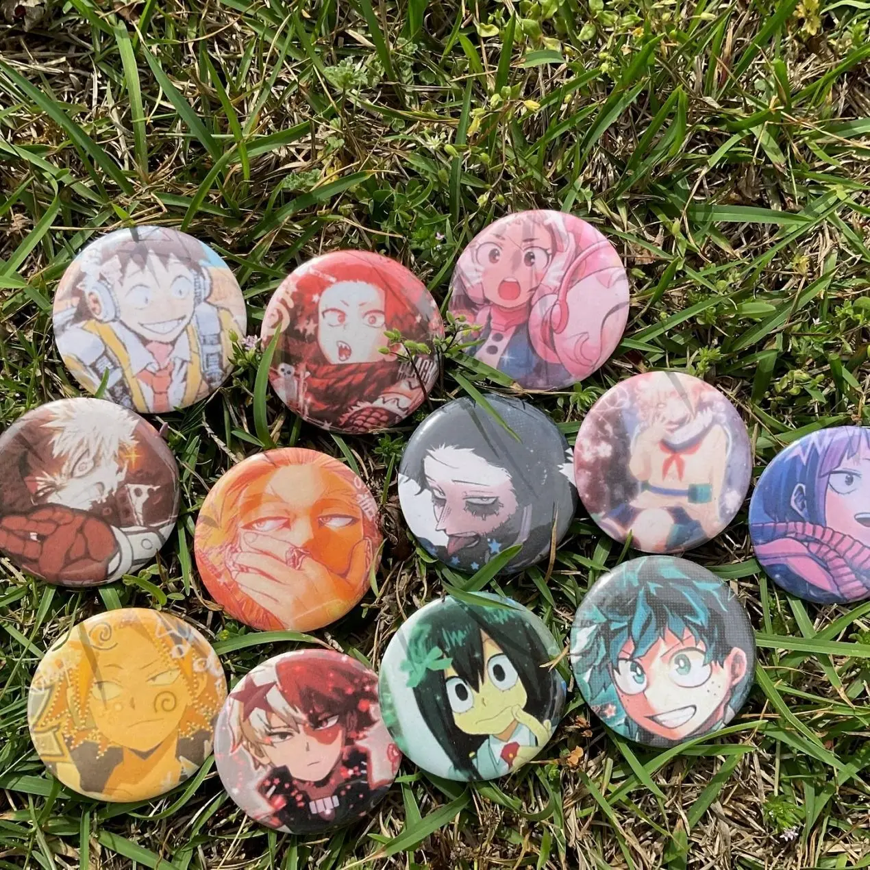 12 ops Handmade Anime Character Pins Buttons
