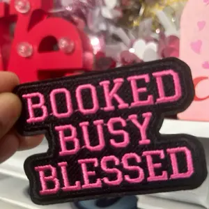 Booked Busy Blessed Hat Patch 3 inch