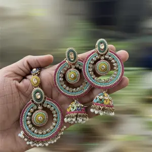 Multicolor earing tikka set perfect for any occasion can be wear with any outfit