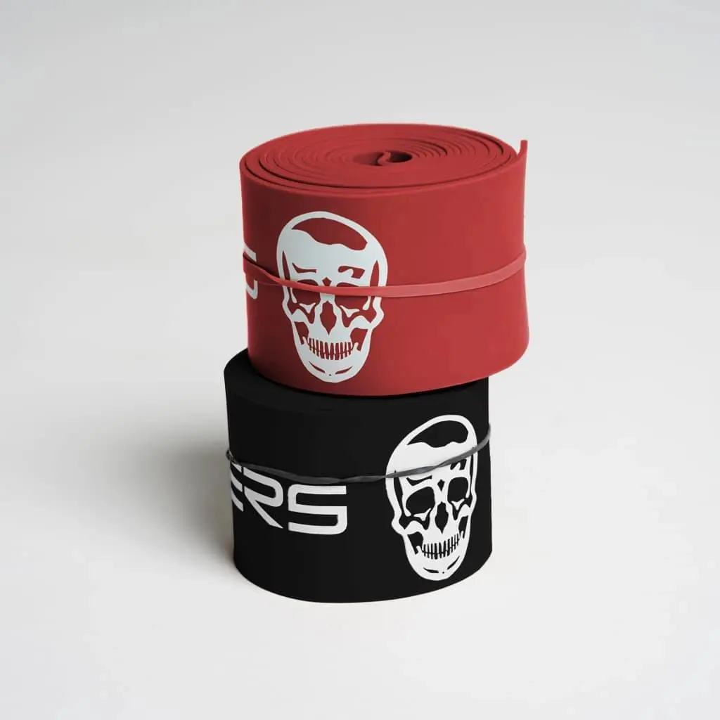 Gymreapers Floss Bands - 2 Pack (Black/Red) for Improved Mobility and Reduced Muscle Fatigue - Military-Grade Band Set for Deep Stretches
