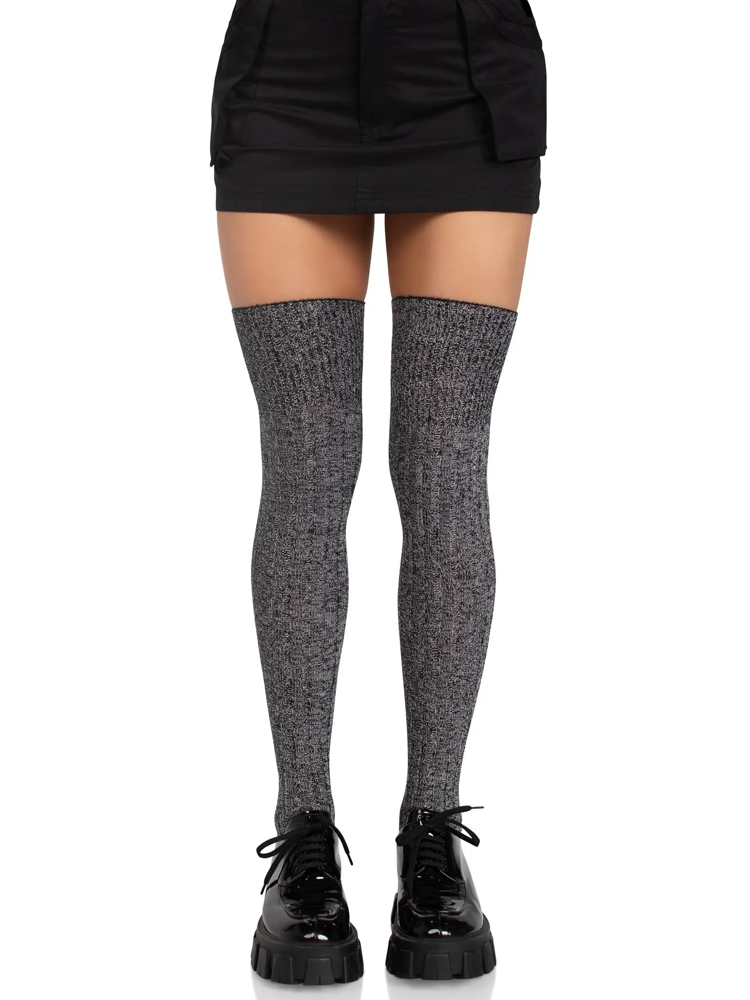 Women's Soft Thigh-High Socks in a Classic Heather Ribbed Knit, Warm Hosiery with Stretch and a Reinforced Toe for Winter