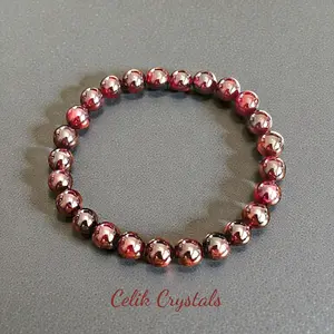Red Garnet Bracelet High Quality Natural Stones 8mm Stretch Bracelets