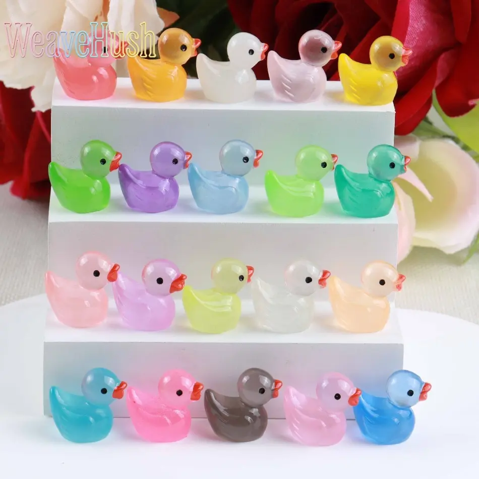 DIY Bag Accessories Luminous Resin Duck Figurines, 30Pcs/50Pcs Cute Ornaments - Decoration Figures, Animal Decorations for Hair Accessory Making, Handmade Craft Supplies, Decoration Figure