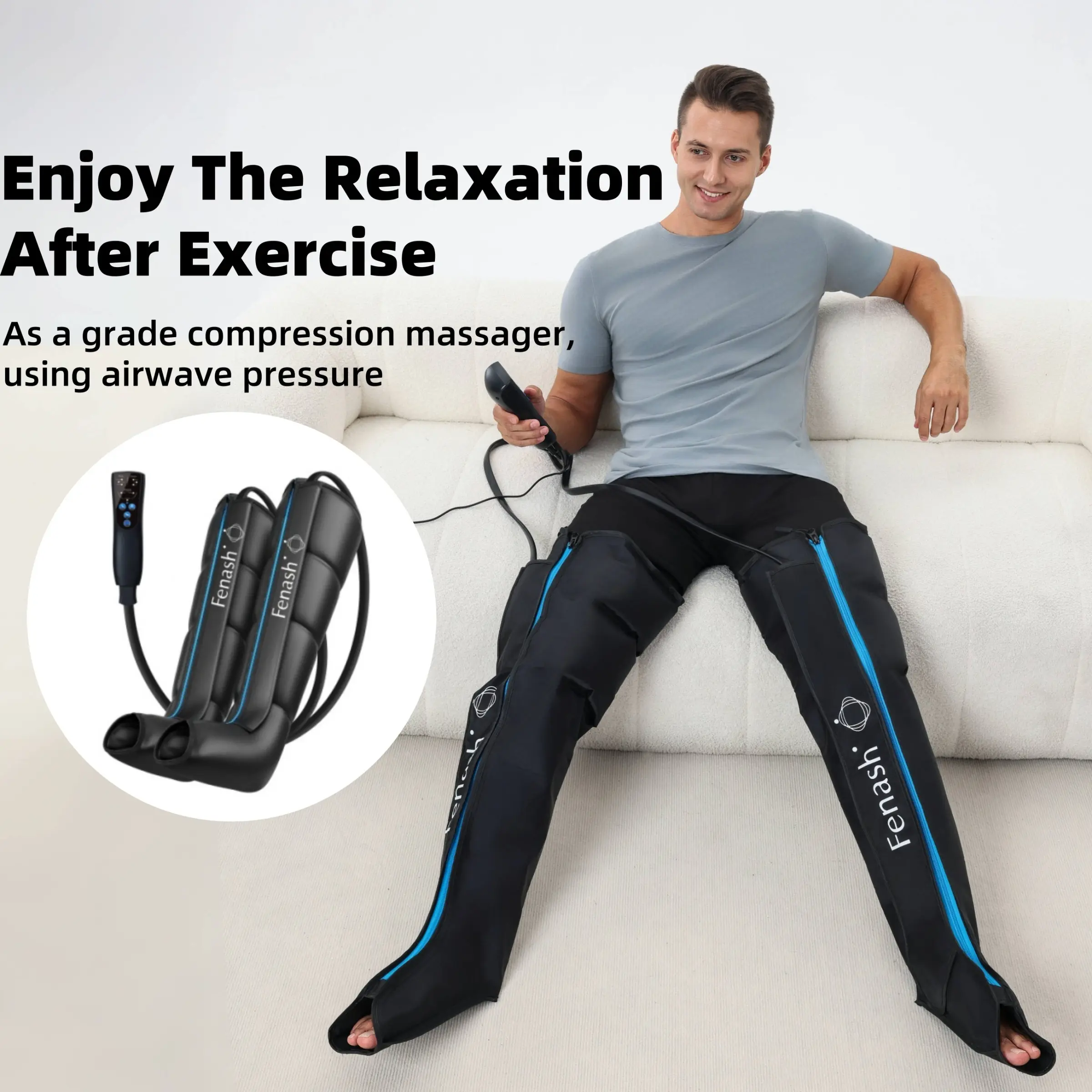 Air Compression Leg Massager Set, Body Care Machine, Professional Foot to Full Leg Sequential Massage, Unisex Holiday Gift for Parents & Partners