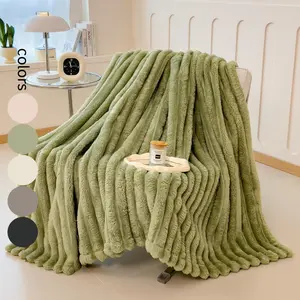 Solid Color Blanket, 1 Count 320GSM Soft Cozy Blanket, Soft Comfortable Warm Air-conditioned Room Throw, Suitable for Bed Sofa Bedroom Living Room Dormitory Travel,Christmas Gifts For GF