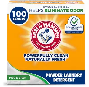 Arm & Hammer Laundry Detergent, Free of Perfume & Dyes, Powder, 100 Loads, 6.16 lb