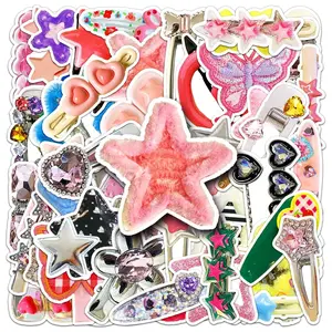 50pcs Hair Clip Series Graffiti Stickers, Sticker Packs, Self Adhesive Decor Paper, For Water Bottles, Skateboards, Notebooks, Laptop Decoration