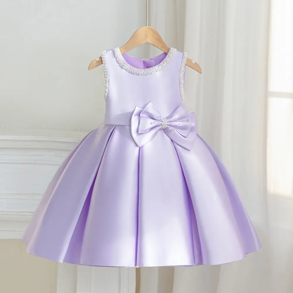 GETWISH Toddler & Little Girls' Luxury Satin Fantasy Princess Formal Dress - Purple Frock for Wedding Pageant, Birthday Party Events, Fantasy Princess Formal Dresses