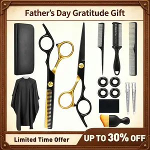 【Father's Day Gratitude Gift】Goiple Professional Haircut Scissors Kit - Salon-Quality Stainless Steel Shears, Thinning Scissors, Barber Set for Home Use, Men & Women