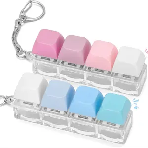 Adult Keyboard Keychain Set, Fidget Gadget, Silent Fidget Keychain, Fidget Toy for Anxiety Relief & Stress Management, Sensory Toys for Autism (blue & )